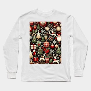 Winter Whimsy: A Festive Fabric of Joy Long Sleeve T-Shirt